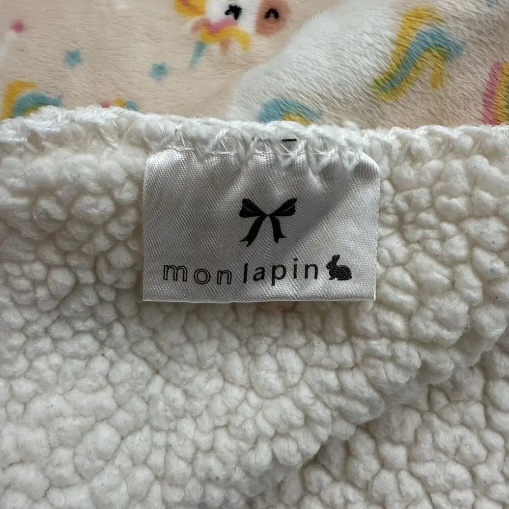 Monlapin Baby Blanket Security Lovey Pink Rainbow, Unicorn